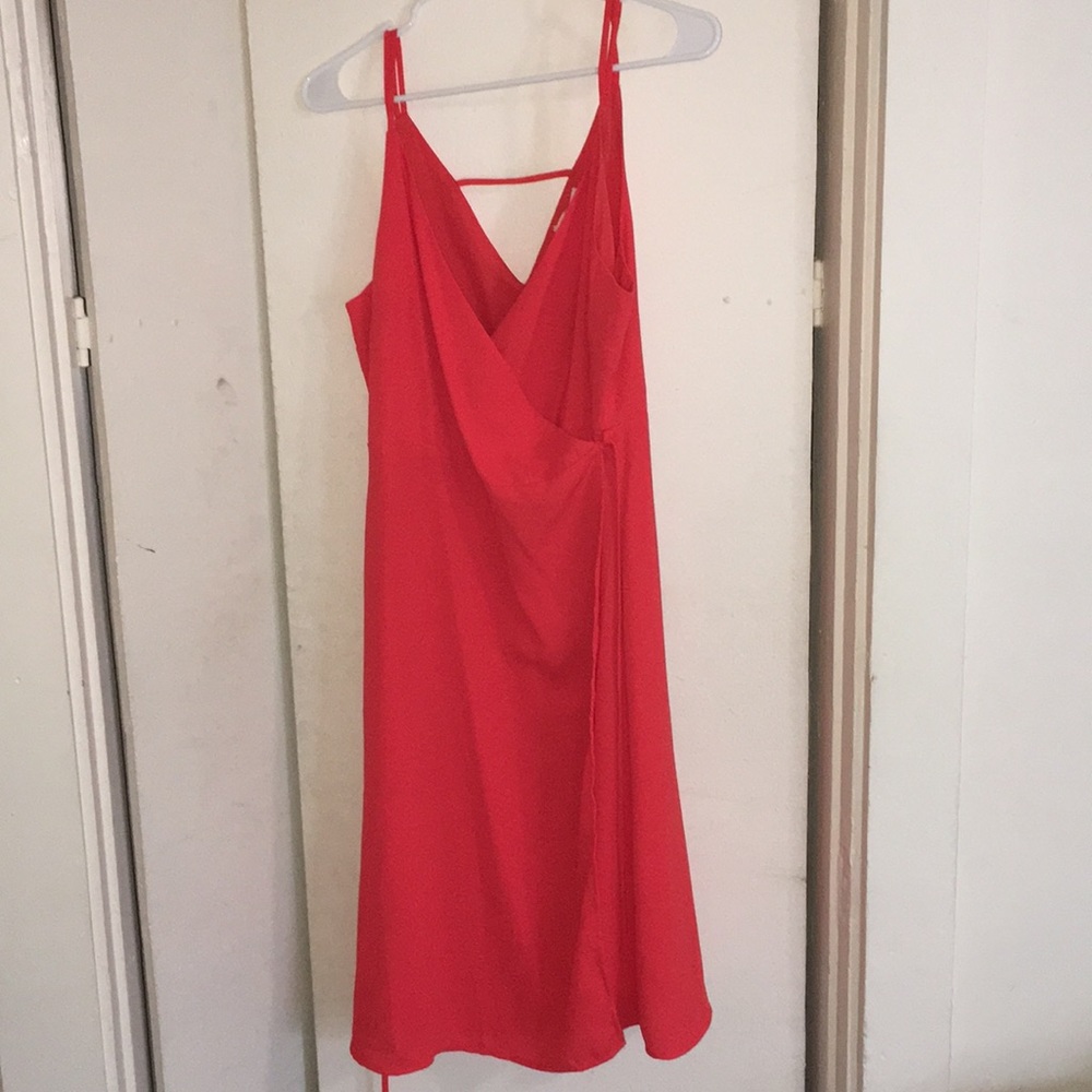 Spaghetti strap wrap dress